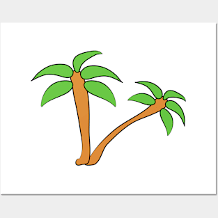 2 exotic palms. Paradise Island. Vacation. Recreation. Journey. Traveler. Tree. Plant. Posters and Art